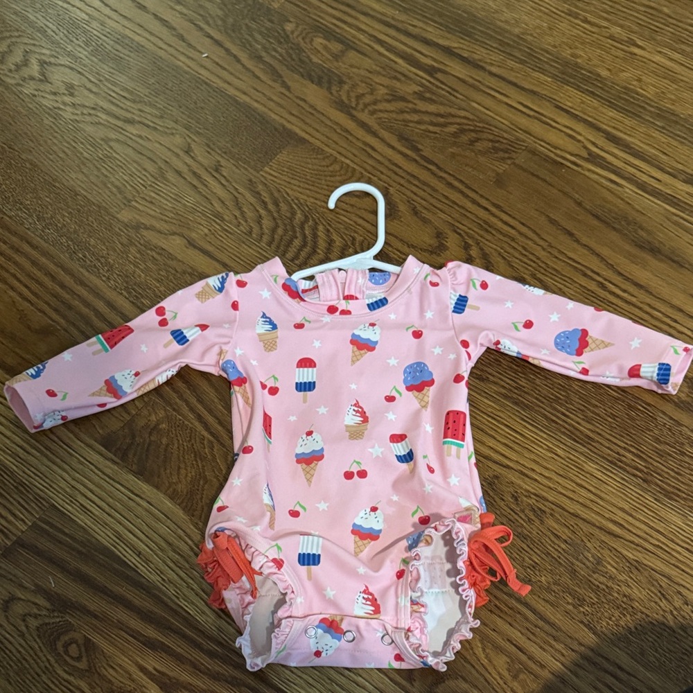 Ruffle Butts Pink Rashguard